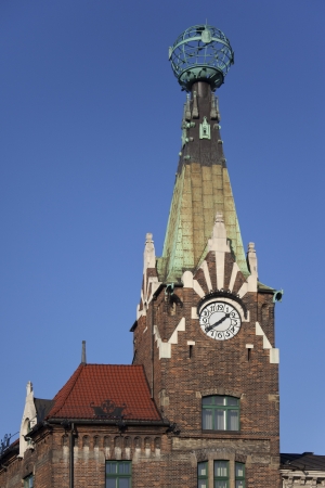 Globe House in the city of Krakow in Poland.  This Art Nouveau building was built in 1904 it was originally the Camber of Commerce.のeditorial素材