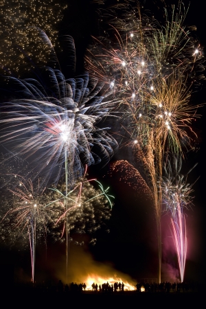 Guy Fawkes Night  also known as Bonfire Night, Fireworks Night  is an annual celebration on the evening of the 5th of November  It celebrates the foiling of the English Gunpowder Plot of the 5th of November, 1605の写真素材