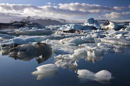 Icebergs in Jokulsarlon glacier lagoon on the south coast of Iceland