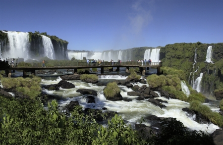 Iguazu Falls, Iguassu Falls or Iguacu Falls are waterfalls of the Iguazu River on the Brazil-Argentina border のeditorial素材
