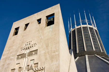 The Roman Catholic Cathedral in Liverpool on Merseyside in North West Englandの写真素材