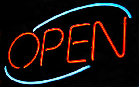 Neon OPEN signの写真素材
