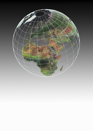 Globe showing Africa, Europe and the Middle East  Room for text の写真素材