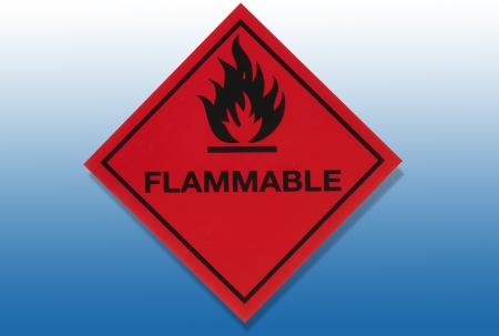 Hazard Warning Sign - Flammable substancesの写真素材