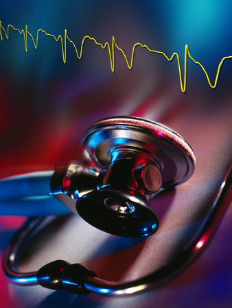 Stethoscope and Electrocardiographの写真素材