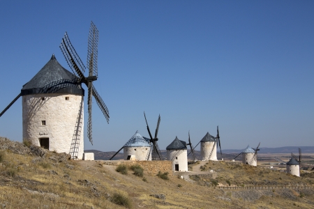 Windmills of Consuegra in the La Mancha region of central Spain の写真素材