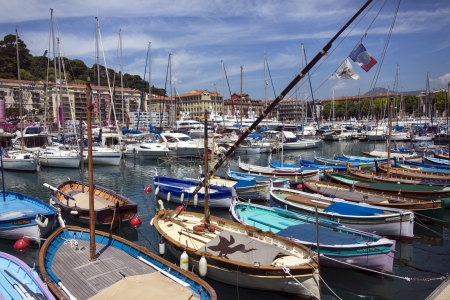 The harbor in the port of Nice on the Cote d Azur in the South of Franceのeditorial素材