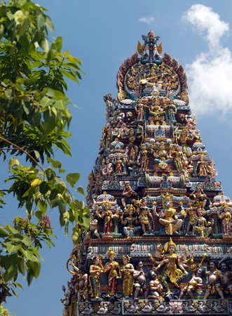 The Sri Veerama Kaliamman Hindu Temple in Singaporeの写真素材