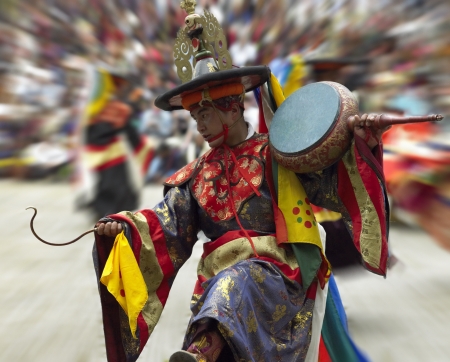 Dancer at the Paro Tsechu (Festival) in The Kingdom of Bhutanのeditorial素材
