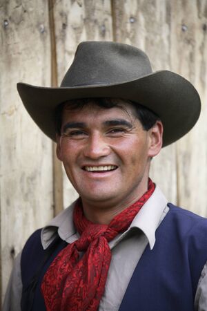 A Chilean Gaucho in Patagonia in southern Chile, South America.のeditorial素材