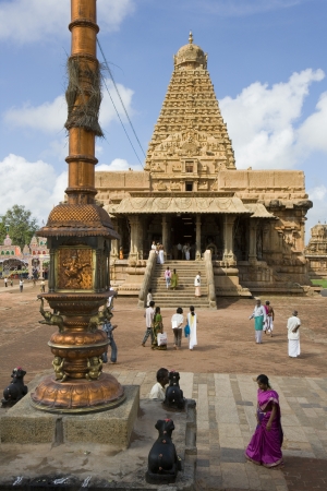 Brihadishvera Hindu Temple in the city of Thanjavur (Tanjore) in the Tamil Nadu region of India.のeditorial素材