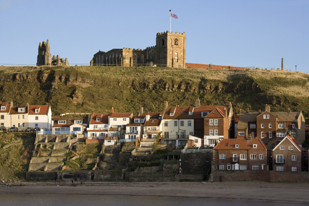 Coastal town of Whitby in North Yorkshire in the United Kingdom.のeditorial素材