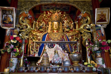 Buddhist shrine in Samye Monastery in the Tibet Autonomous region of China.のeditorial素材
