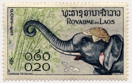 Postage stamp from the South East Asian country of Laosのeditorial素材