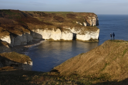 Sea cliffs at Flamborough Head on the North Yorkshire coast in the United Kingdomのeditorial素材