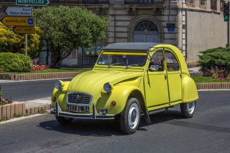 A Citroen 2CV in the South of France - The 2CV was an economy car produced by the French car...