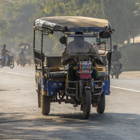 Local transport in the town of Monywa in Sagaing Division of Myanmar - Burma  のeditorial素材