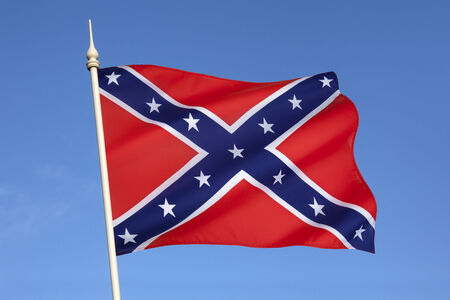 The Confederate Army battle flag  Despite never having historically represented the C S A  it is commonly referred to as the Confederate Flag and has become a widely recognized symbol of the South  It is also known as the rebel flag, Dixie flag, and Southの写真素材