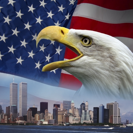 Patriortic symbols to remember 9-11の写真素材