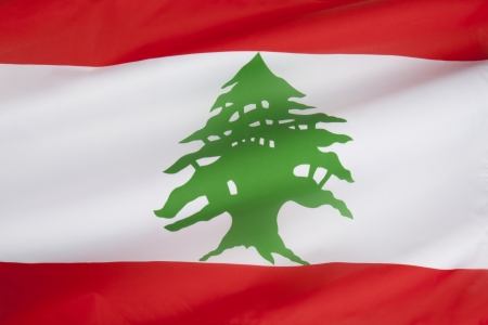 The flag of Lebanon was designed to be a neutral flag, not allied to any one of Lebanonの写真素材