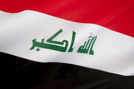 The flag of Iraq  On 22 January 2008, a new design for the flag was confirmed  The parliament intended that the new design last for one year, after which a final decision on the flag would be made  However, the flag was reviewed in parliament on 30 April の写真素材