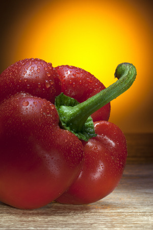 The Bell pepper, also known as sweet pepper or a capsicum  Cultivars of the plant produce fruits in different colors, including red, yellow, orange, green, brown, white and purple の写真素材