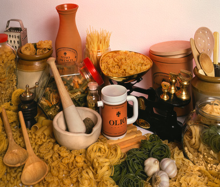 Italian Pasta - Pasta is the staple food of traditional Italian cuisineのeditorial素材