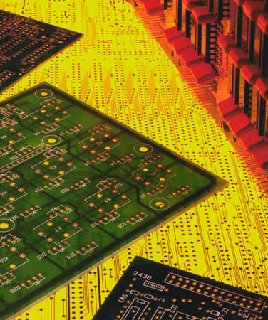 Electronics - Printed Circuit Boards on circuit diagramsの写真素材