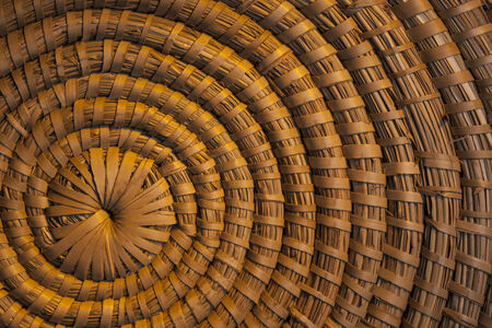 Rattan woven into a Spiral Patternの写真素材
