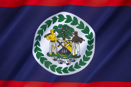 Flag of Belize - This is a new version of the earlier flag of British Honduras (the name of Belize during the British colonial period). Adopted	on September 21st 1981.の写真素材
