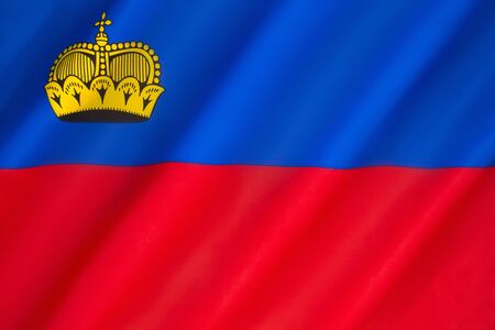 Flag of Liechtenstein - Adopted in October 1921の写真素材