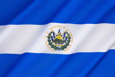 Flag of El Salvador - Adopted 27th May 1912.の写真素材