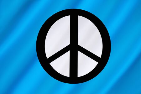 Flag of the Campaign for Nuclear Disarmament  (CND) - a British organization which campaigns for the abolition of nuclear weapons worldwide and calls for unilateral disarmament.の写真素材