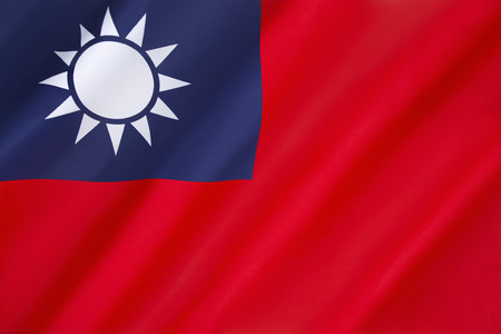 It was first used in mainland China by the KMT, the Chinese Nationalist Party, in 1917 and was made the official flag of the Republic of China in 1928. Since 1949, the flag is mostly used in Taiwan, where the Republic of China relocated after having lost の写真素材