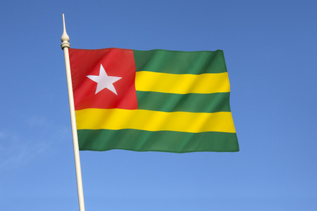 Flag of Togo - It uses the popular pan-African colors and was adopted on 27th April 1960.の写真素材