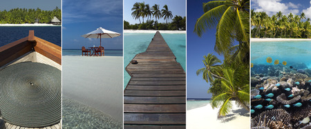 The tropical paradise of the Maldives in the northern Indian Ocean.の写真素材