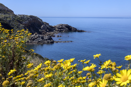 Scenic view on the northwest coast of the island of Sardinia, Italy.の写真素材