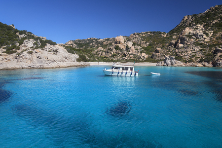 The Maddalena Archipelago - a group of islands in the Straits of Bonifacio between Corsica (France) and north-eastern Sardinia (Italy). It consists of seven main islands and numerous other small islets.The area is part of the Arcipelago di La Maddalena Naの写真素材