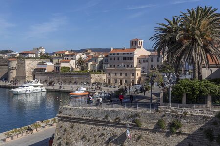 The port of Alghero in the province of Sassari on the northwest coast of the island of Sardinia, Italy.のeditorial素材