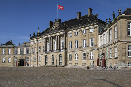 Amalienborg Palace - Copenhagen - Denmark. Amalienborg is the home of the Danish royal family and a popular tourist attraction.のeditorial素材
