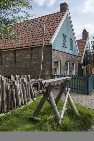 Recreation of a 19th century Dutch village at the Zuiderzee Open Air Museum in the Netherlandsのeditorial素材