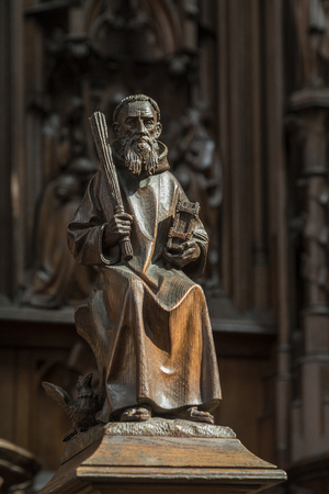 Pew carving in the Cathedral of Our Lady - Antwerp - Belgiumのeditorial素材