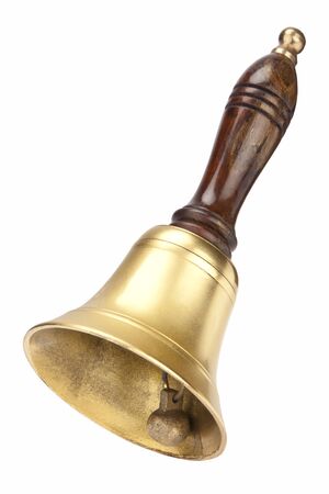 Antique school bell - isolatedの写真素材