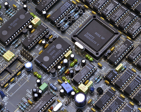 Electronics - Close up of a printed circuit boardのeditorial素材