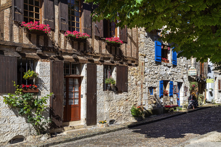 Picturesque old buildings in the town of Bergerac in the Dordogne department of the...