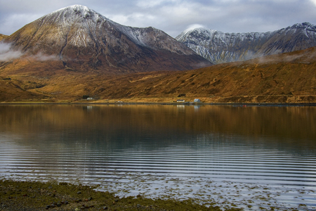 Loch Ainort and the Cuillin Hills near Luib on the Isle of Skye in northwest Scotlandの写真素材