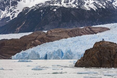 Terminus of the Grey Glacier in Torres Del Paine National Park, Patagonia in southern Chile, South America.の写真素材