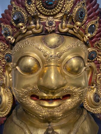 Bhairava Hindu Mask (circa 1600) Victoria and Albert Museum in central London in the United Kingdom.のeditorial素材