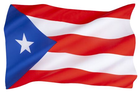 The flag of Puerto Rico (Bandera de Puerto Rico).の写真素材