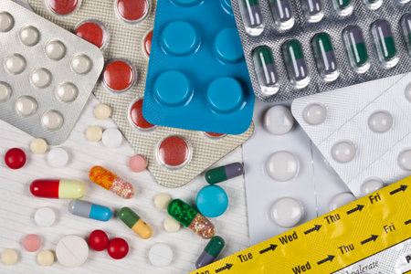 United Kingdom. 04.13.11. Pills, tablets capsules and ampoules used by the medical profession in the treatment of illness.のeditorial素材